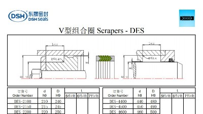 V型组合圈DES规格尺寸表