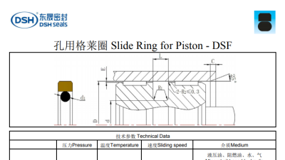 孔用格莱圈DSF规格尺寸表