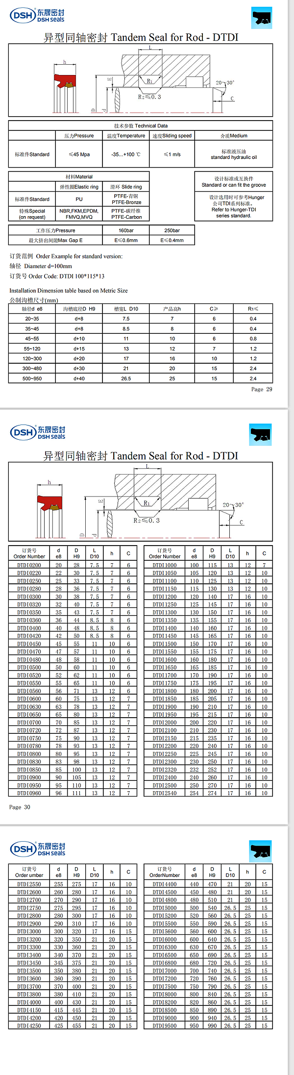 异型同轴密封圈规格尺寸表