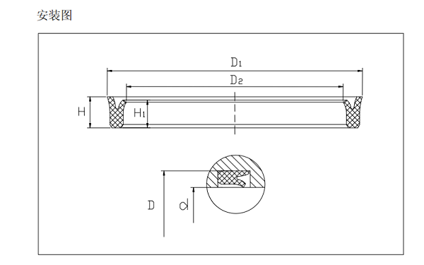 轴用 YX形密封圈安装图