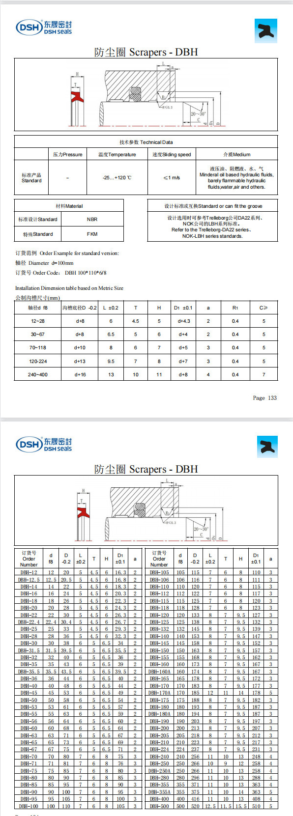 新版防尘圈DBH规格尺寸表