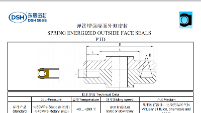 外侧泛塞封PTD规格尺寸表