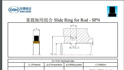 重载轴用组合密封圈规格尺寸表SPN