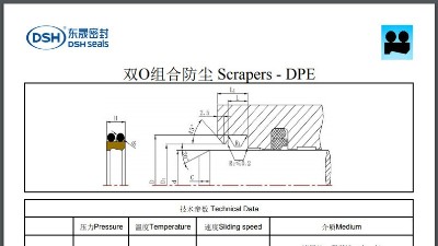 双O组合防尘密封圈DPE规格尺寸表