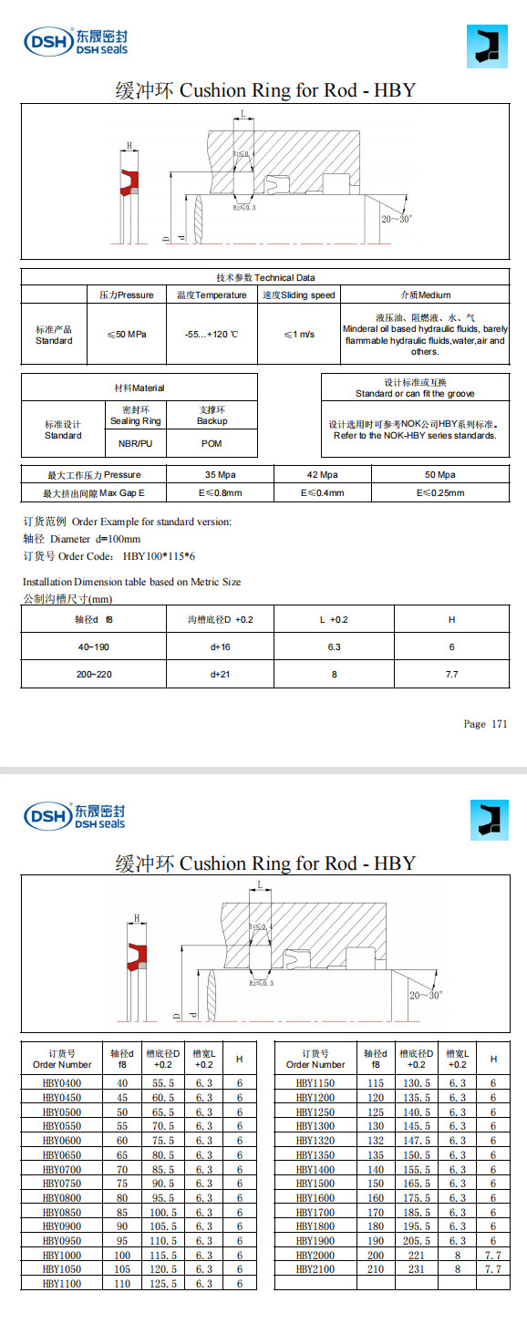 新版缓冲环规格尺寸表